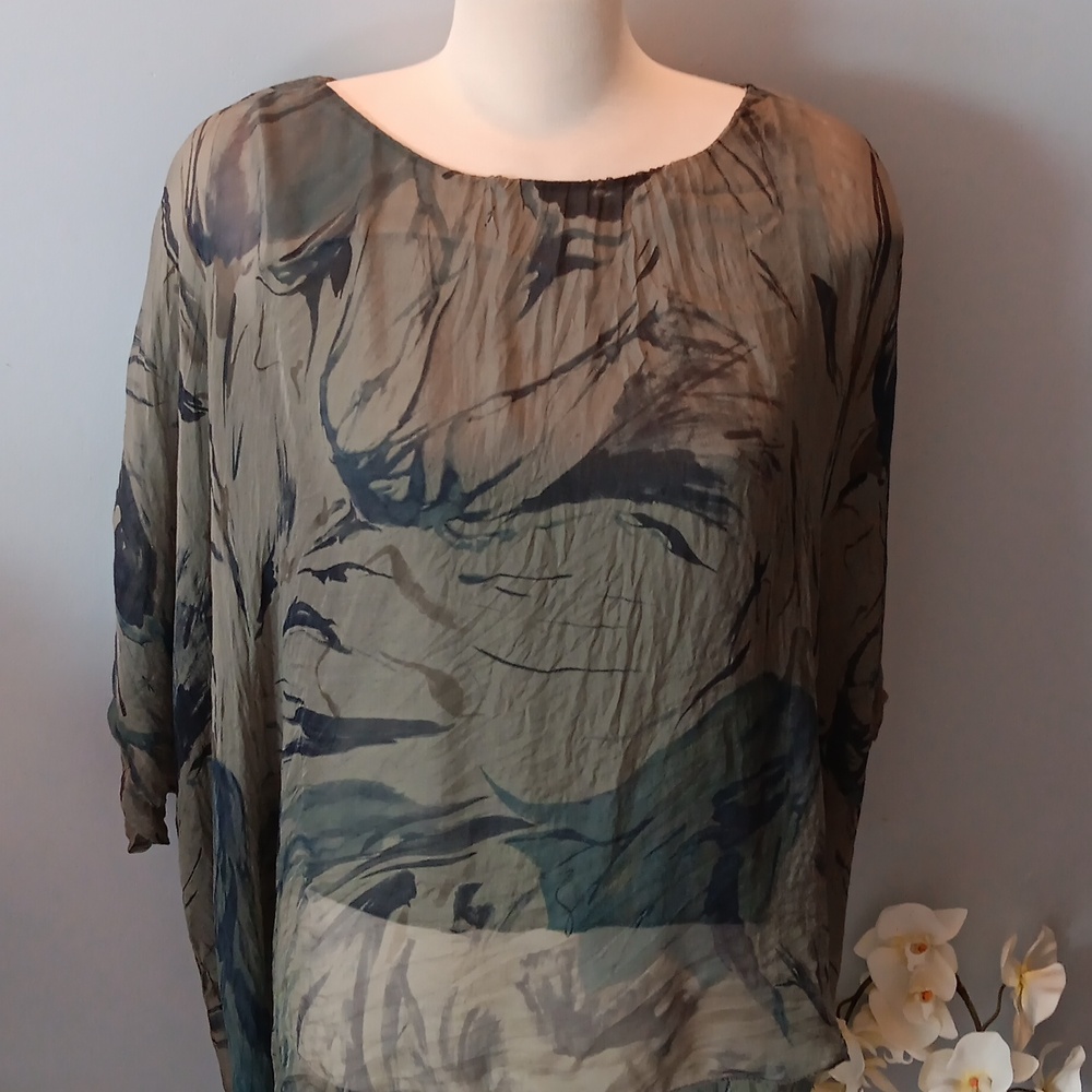 Amanti Italian silk draped top